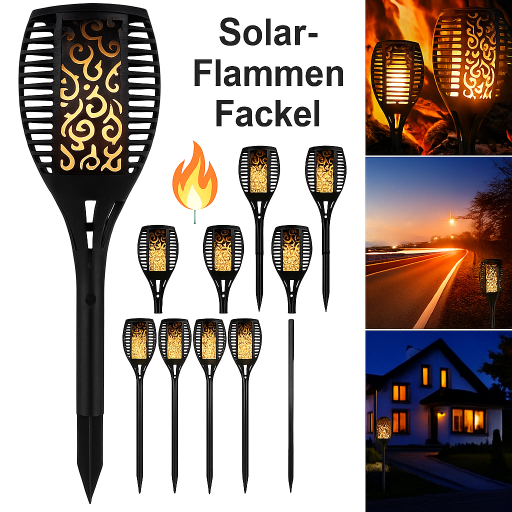 Flarevia™ | Solar-Gartenfackel mit Flammeneffekt