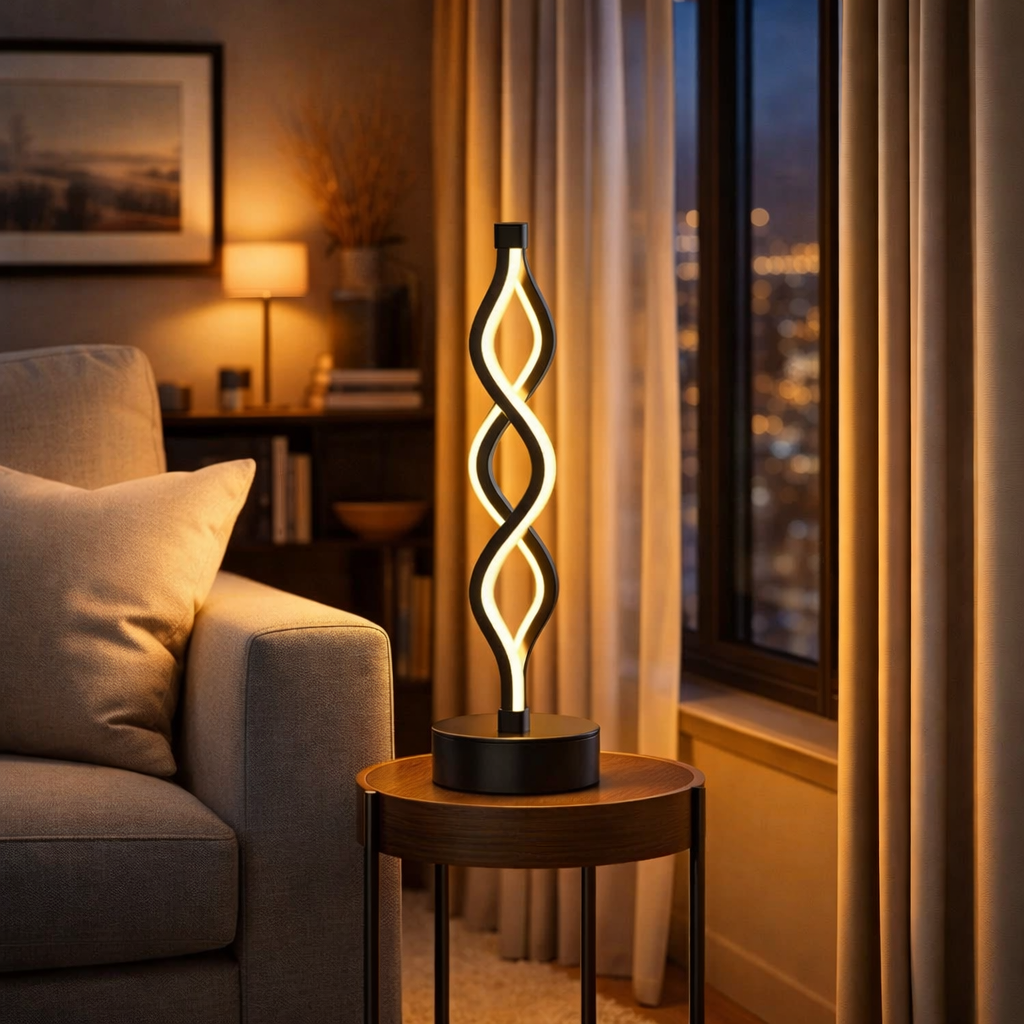 Metavéa™ | Dimmbare Design-LED-Tischlampe Schwarz