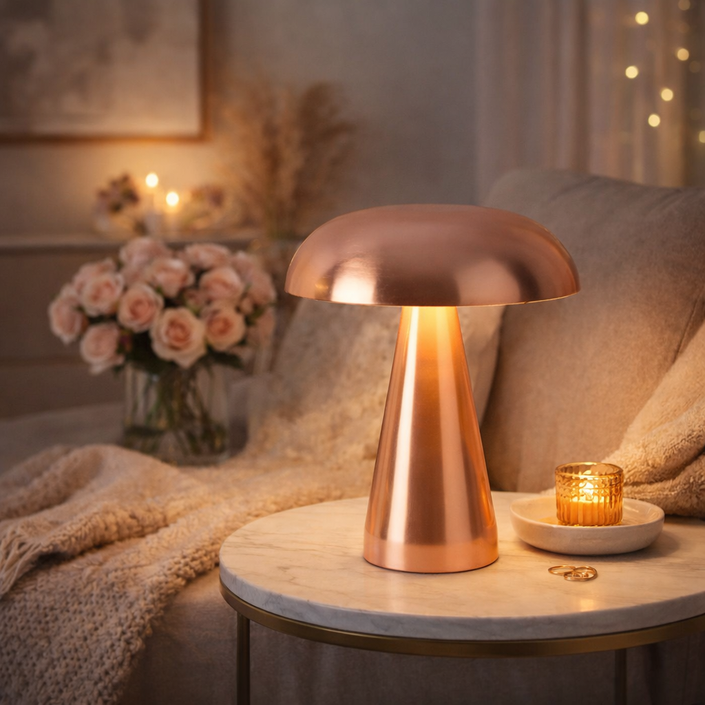 Chromiva™ | Kabellose LED-Touch Tischlampe Roségold