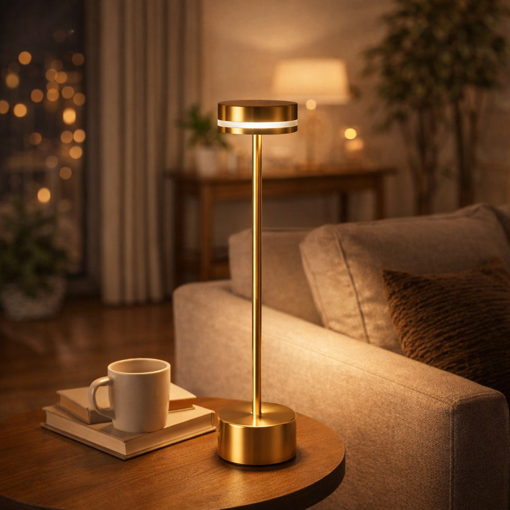 Touchéva™ | Kabellose LED-Design Tischlampe Gold