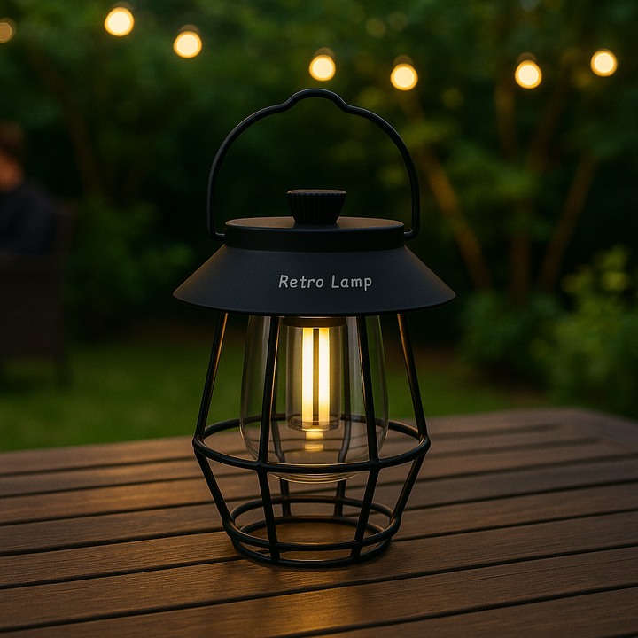 Vintalume™ | LED Retro-Akku Laterne Schwarz