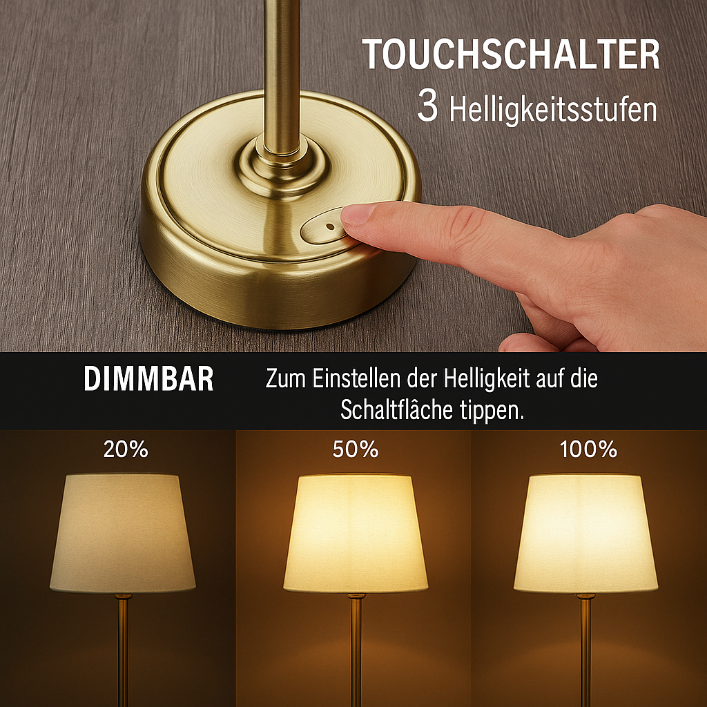 Élégara™ | Metall-Tischlampe mit Stoffschirm