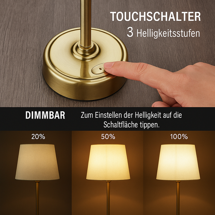 Élégara™ | Metall-Tischlampe mit Stoffschirm