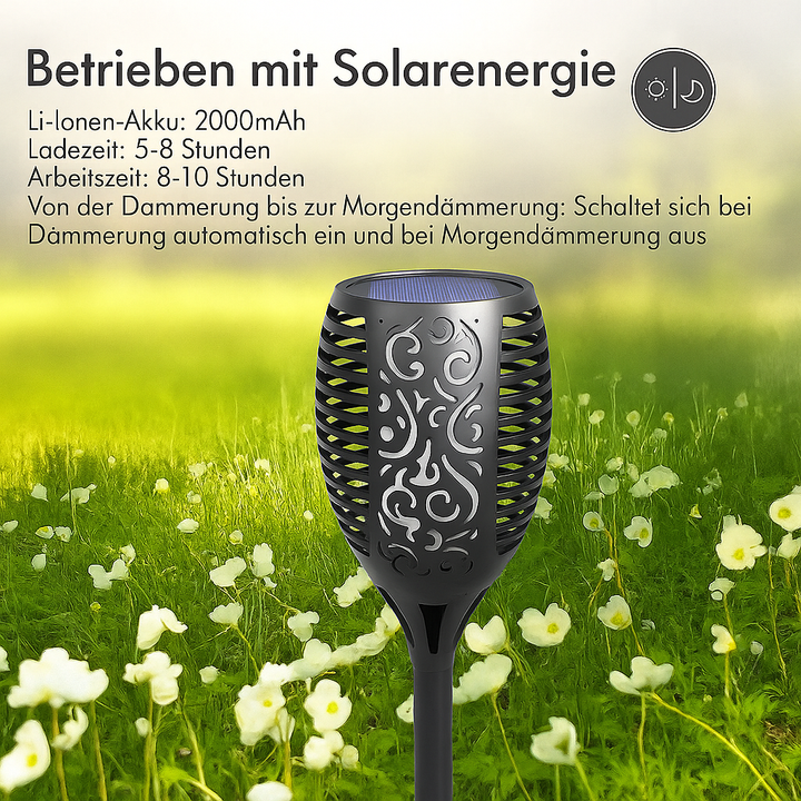 Flarevia™ | Solar-Gartenfackel mit Flammeneffekt