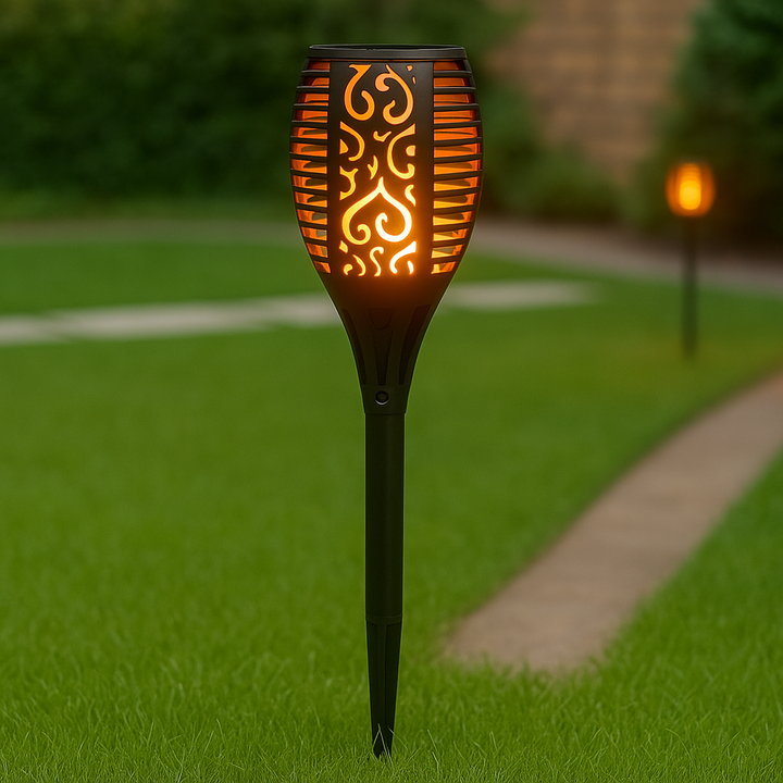Flarevia™ | Solar-Gartenfackel mit Flammeneffekt Schwarz
