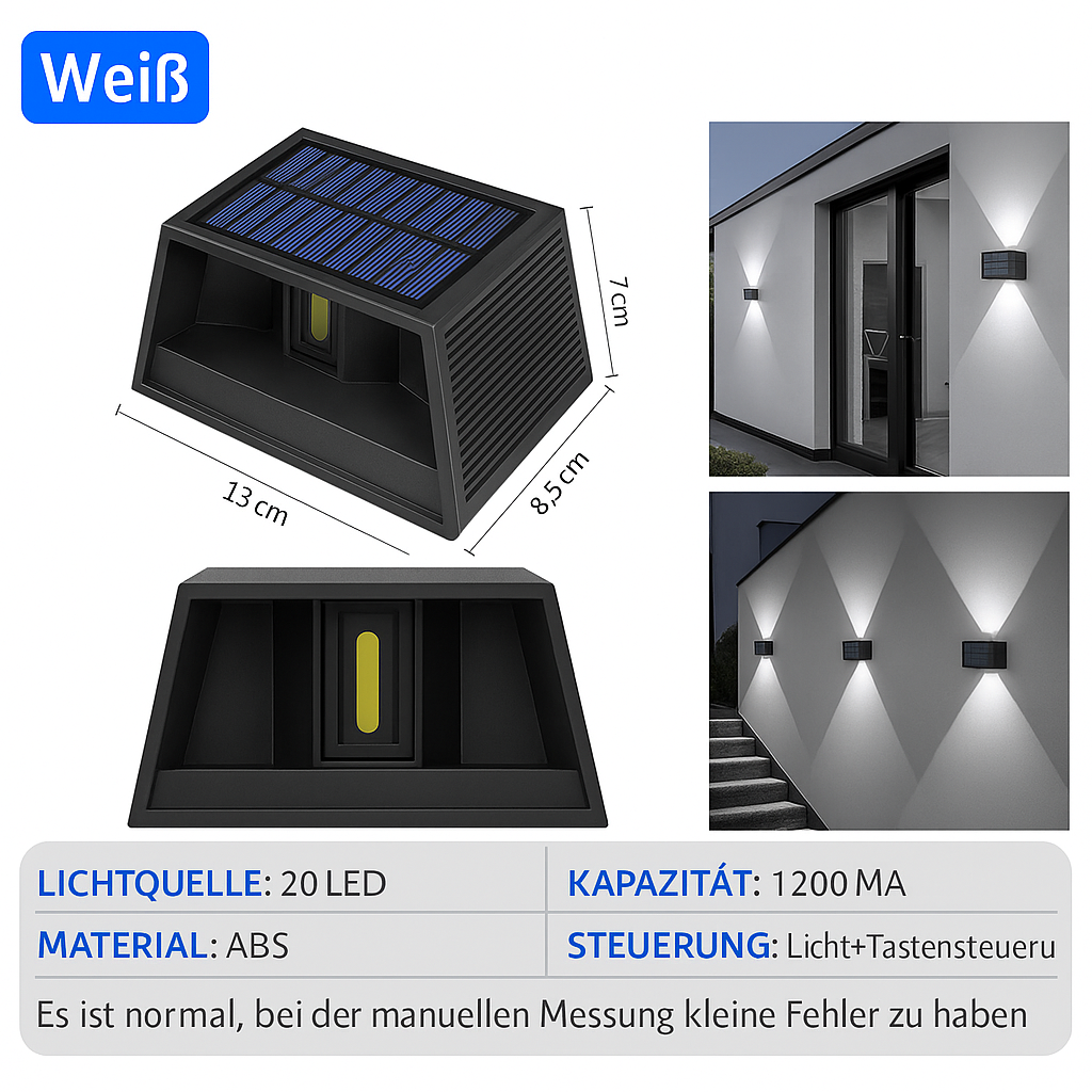 Sunvora™ | Kabellose Solar-Wandleuchte