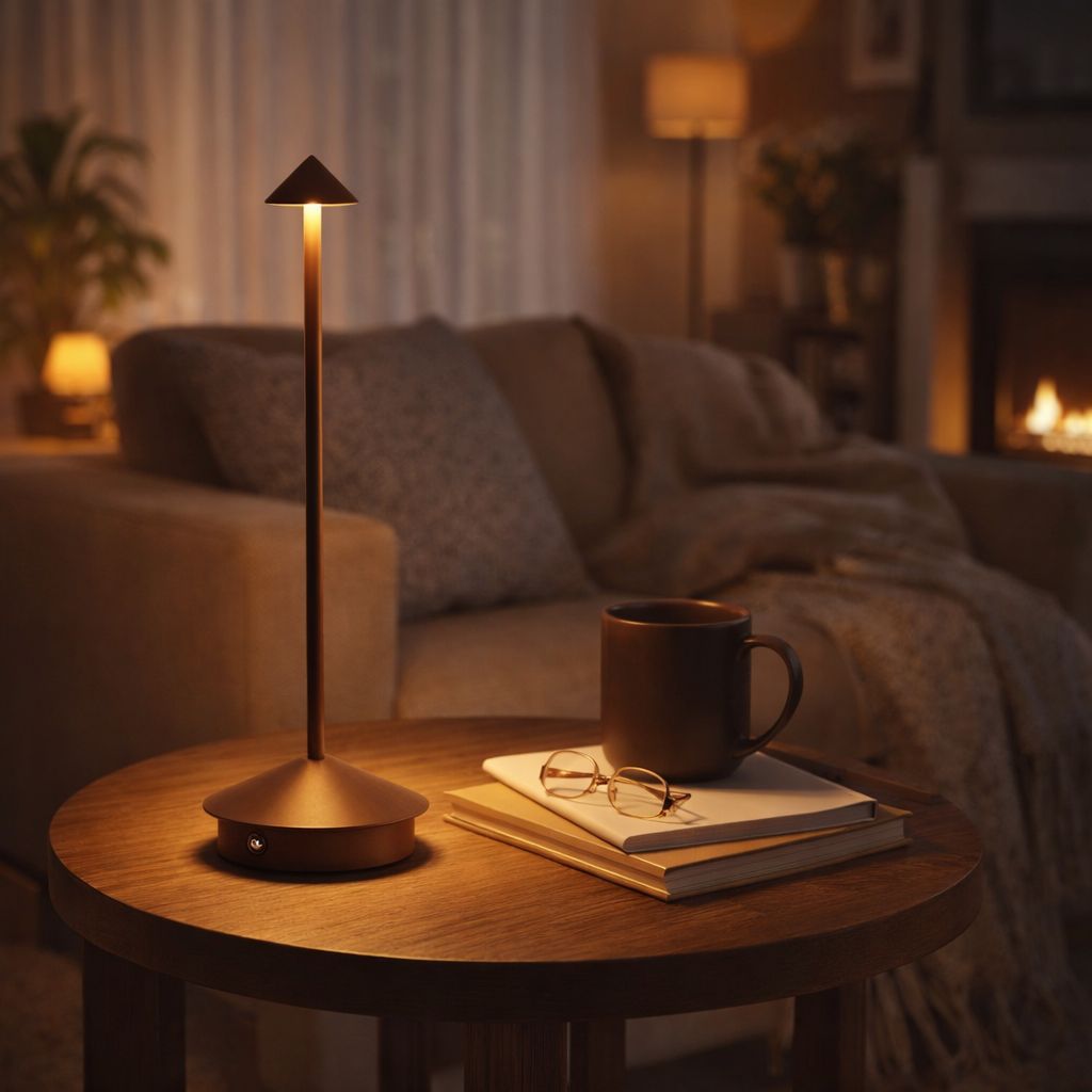 Aluréa™ | Kabellose LED-Akku Tischlampe Braun