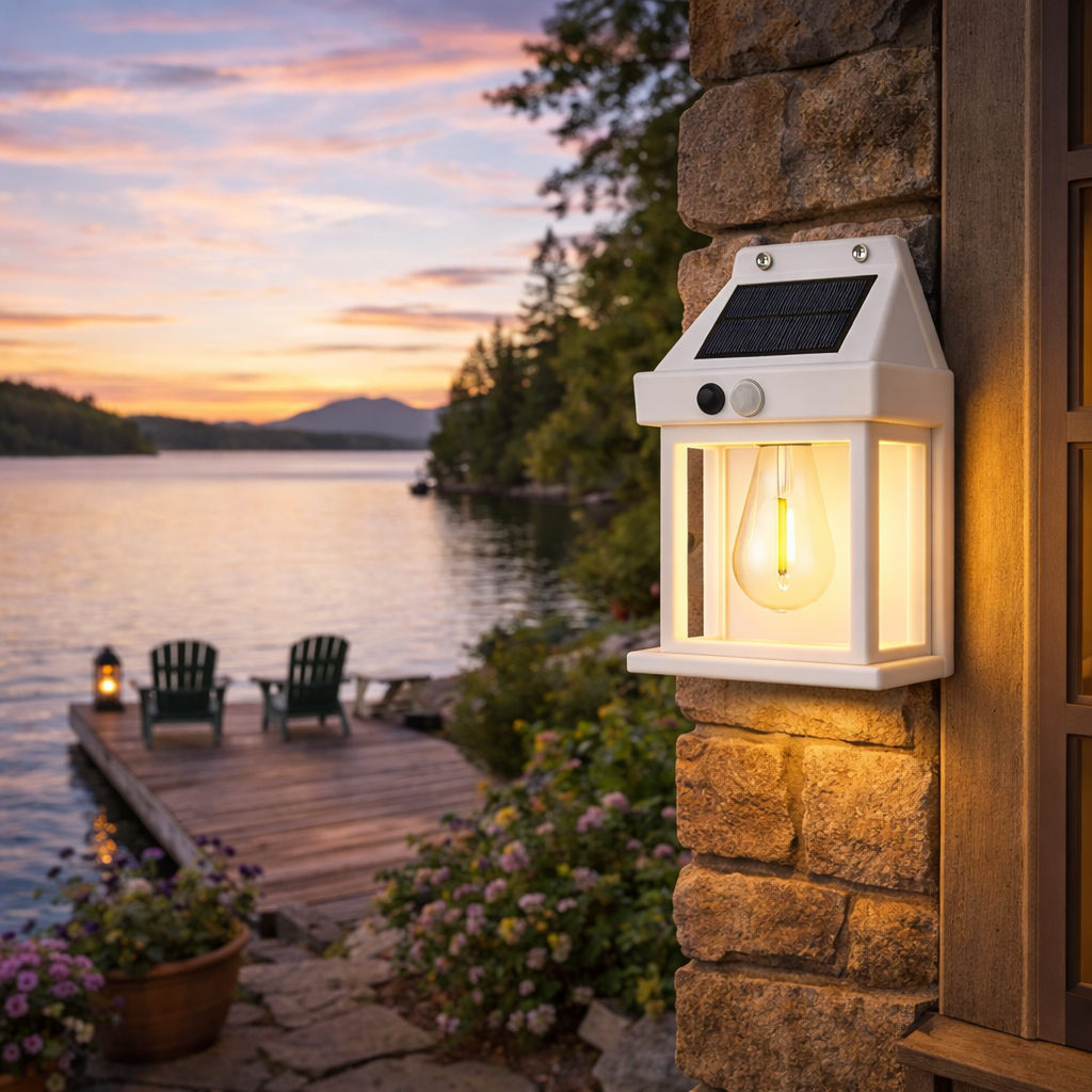 Guardsol™ | Solar-LED Wandleuchte mit Sensor Weiß