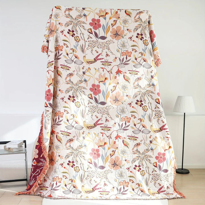 Wendedecke aus Baumwolle mit Dschungelmuster 200 x 230 cm
