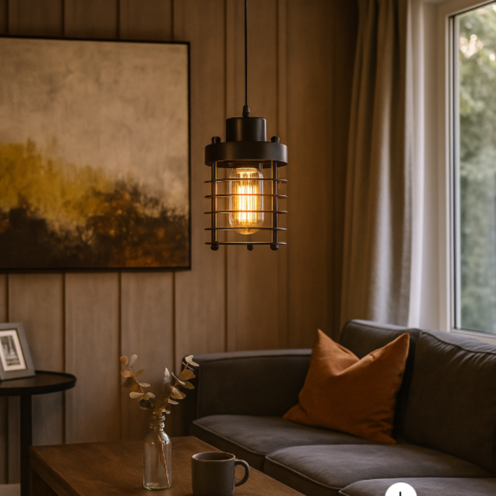 Ironova™ | Vintage Industrie-Pendelleuchte Rostrot