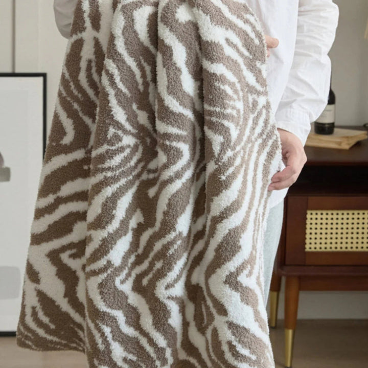 Retro-Zebra-Strickplaid 120 x 150 cm