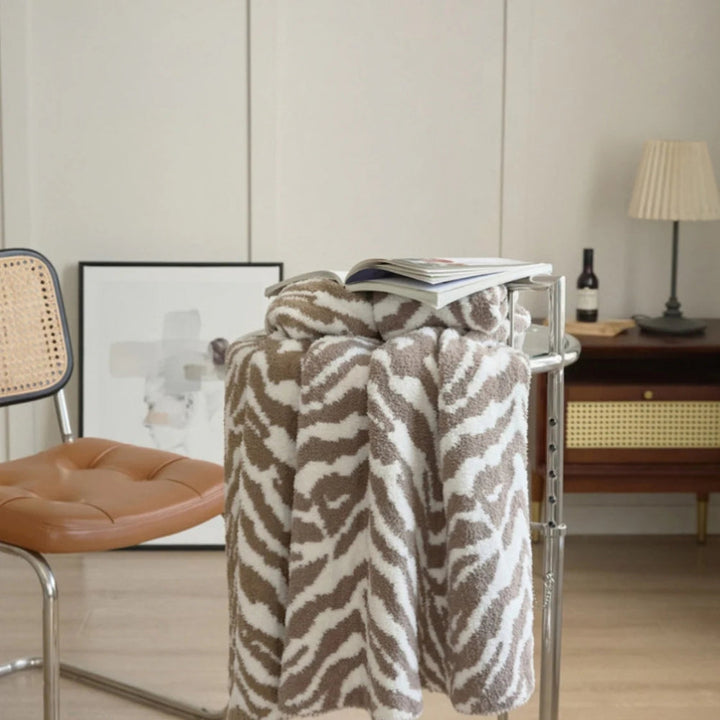 Retro-Zebra-Strickplaid 120 x 150 cm