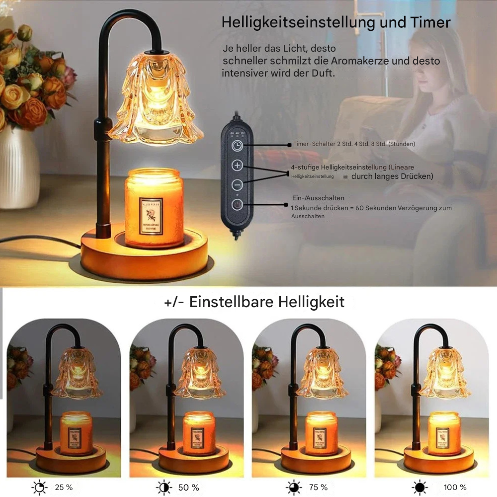 Kerzenwärmer Lampe mit Timer & Dimmer – Vintage Candle Warmer für Duftkerzen & Wachsschmelzer