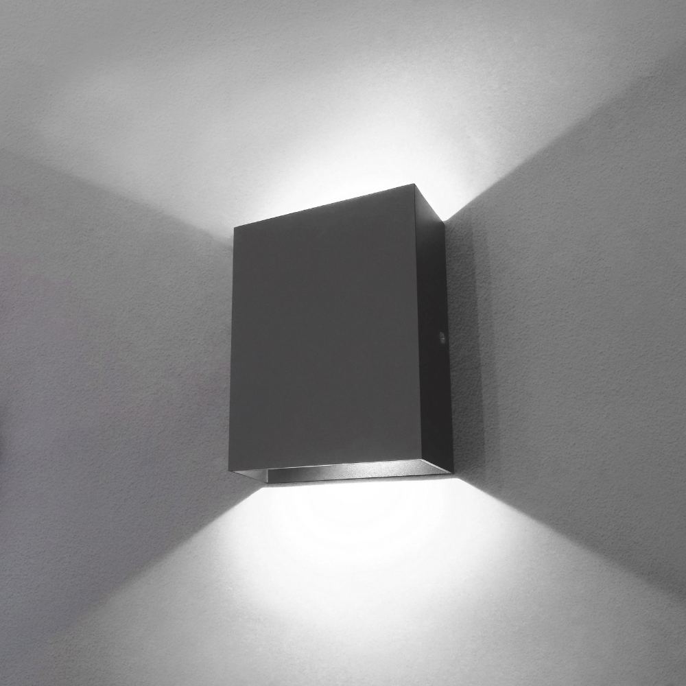 Alunova™ | LED Up-&amp;-Down-Wandleuchte Schwarz – Kaltes Licht
