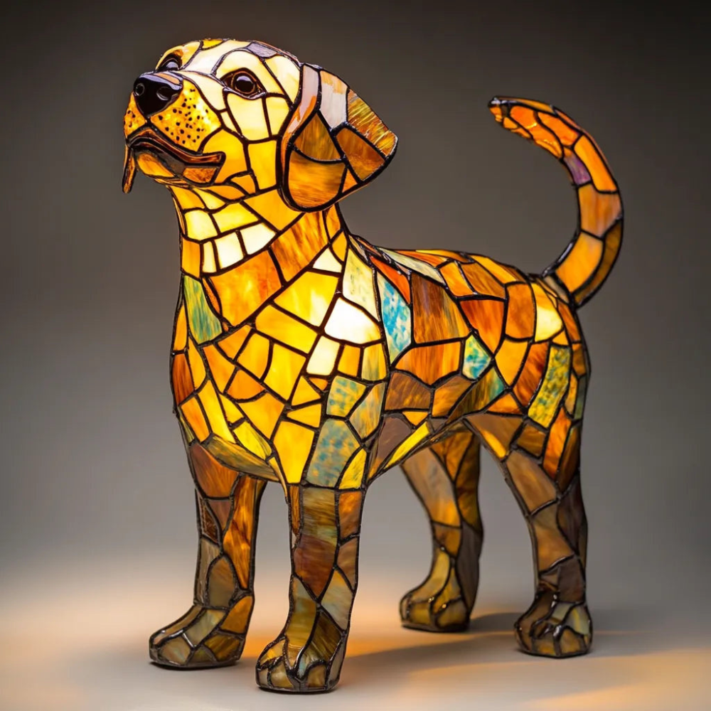 Tiffador™ | Tiffany Hund-Tischlampe Labrador