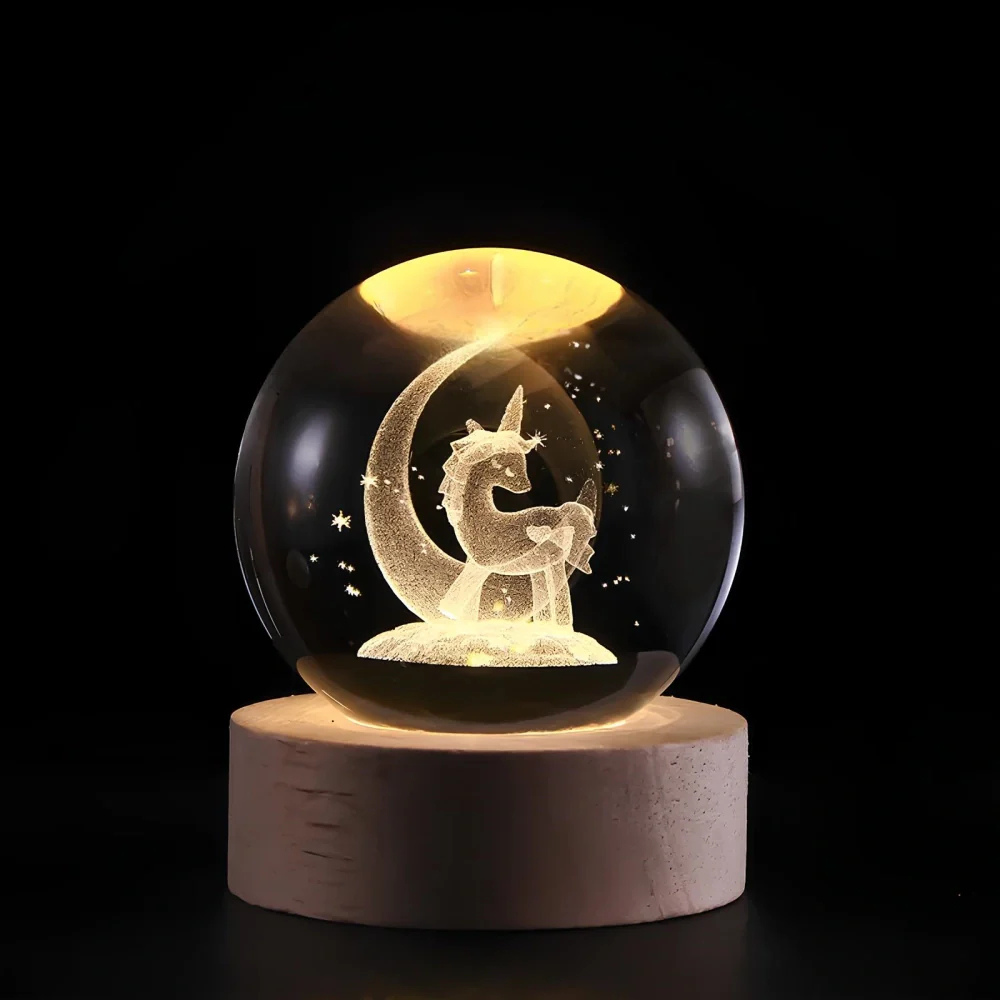 Celestara™ | 3D Kristall Planetenlampe Einhorn