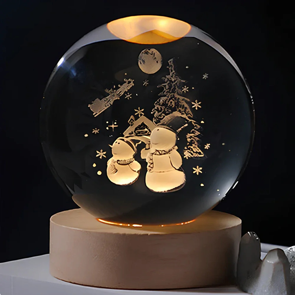 Celestara™ | 3D Kristall Planetenlampe Schneemänner