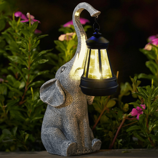 Solar Elefanten Gartenlampe LED – Dekorative Solarleuchte Außen Wetterfest | Stimmungsvolle Gartenbeleuchtung