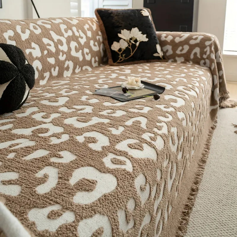Boho-Sofadecke mit Leopardenmuster