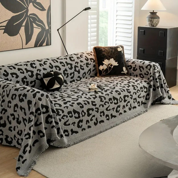 Boho-Sofadecke mit Leopardenmuster