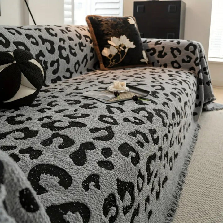 Boho-Sofadecke mit Leopardenmuster