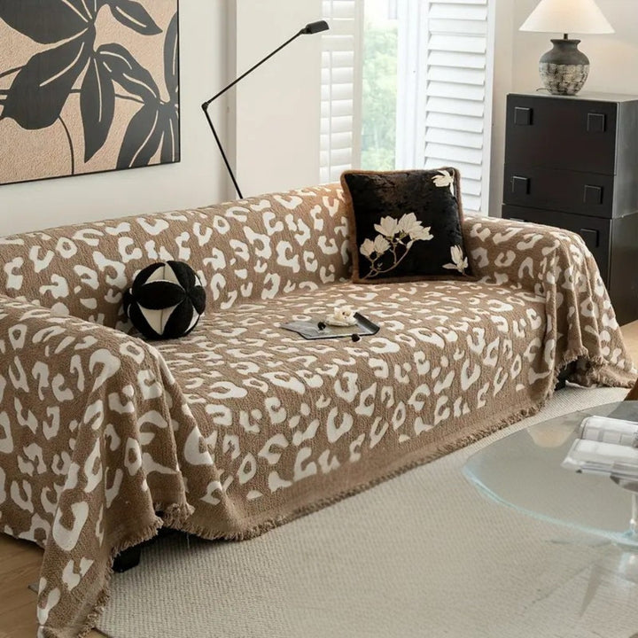 Boho-Sofadecke mit Leopardenmuster