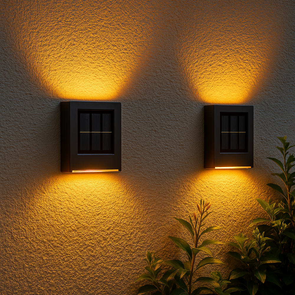 LumaSolar™ | Stilvolle Solar-Wandleuchte mit Lichteffekten