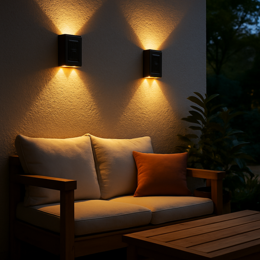 LumaSolar™ | Stilvolle Solar-Wandleuchte mit Lichteffekten