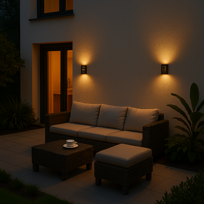 LumaSolar™ | Stilvolle Solar-Wandleuchte mit Lichteffekten