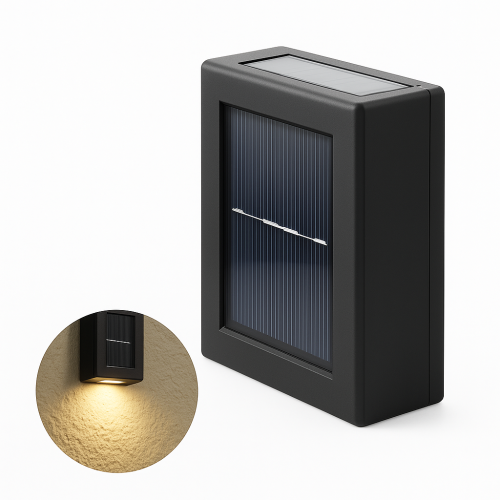 LumaSolar™ | Stilvolle Solar-Wandleuchte mit Lichteffekten