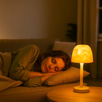 LED Tischlampe – Moderne Nachttischlampe mit Akku & USB, Ambient Lampe für Schlafzimmer & Wohnzimmer