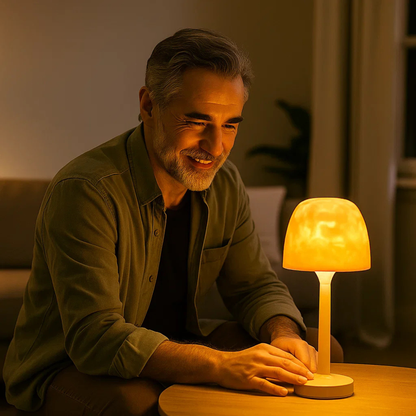 LED Tischlampe – Moderne Nachttischlampe mit Akku & USB, Ambient Lampe für Schlafzimmer & Wohnzimmer