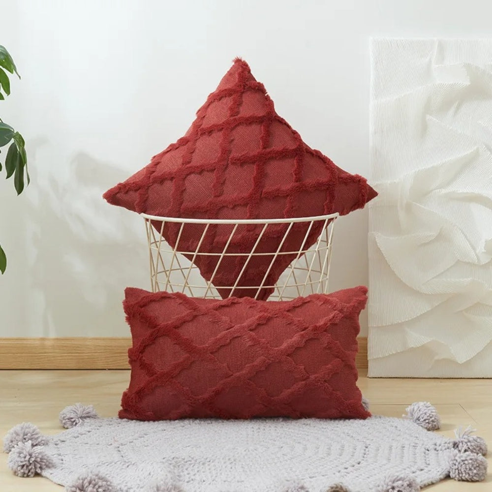 Gewebter Boho-Samt-Kissenbezug – Ansicht 09