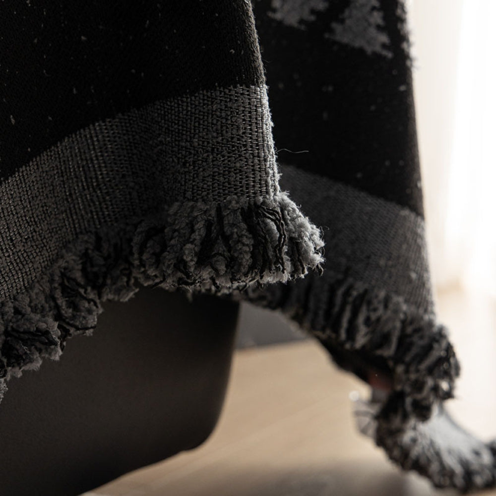 Boho-Stricksofadecke mit Quasten