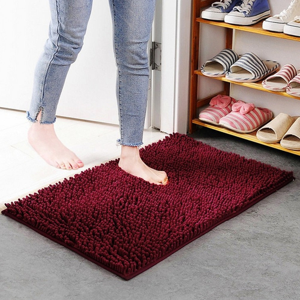 Einfarbige Chenille-Badematte