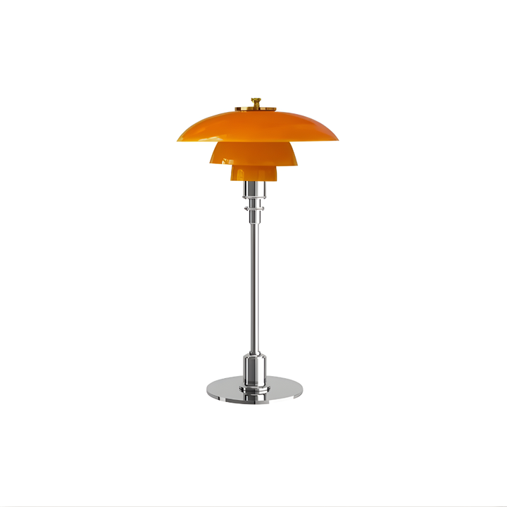 Glavora™ | Retro Glas-Design Tischlampe Bernsteinfarbenes Chrom