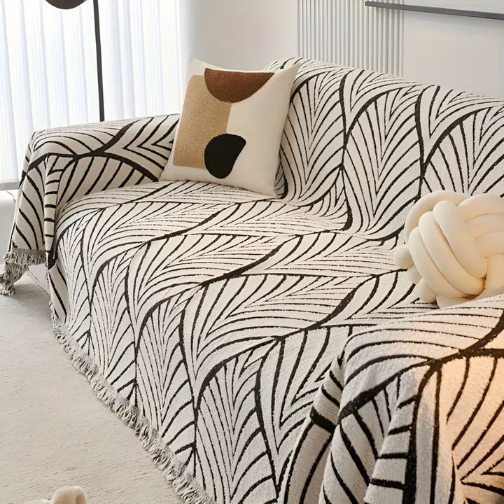 Sofawurf aus Chenille, Ahorn und Quasten