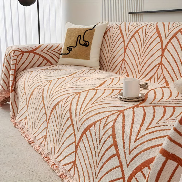 Sofawurf aus Chenille, Ahorn und Quasten