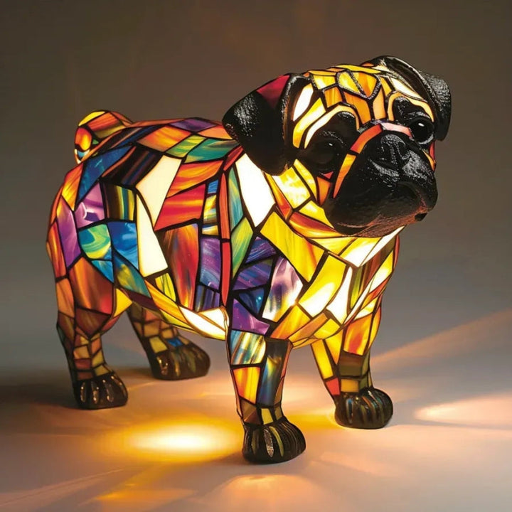 Tiffador™ | Tiffany Hund-Tischlampe Mops