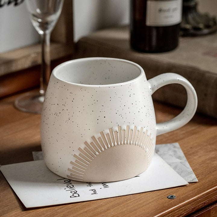 Keramikbecher 450 ml, warme Farbtöne