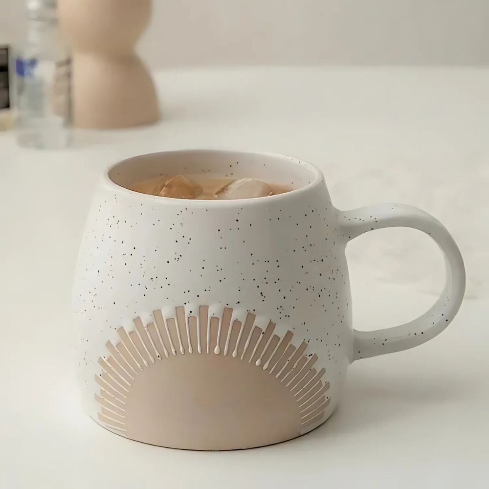 Keramikbecher 450 ml, warme Farbtöne