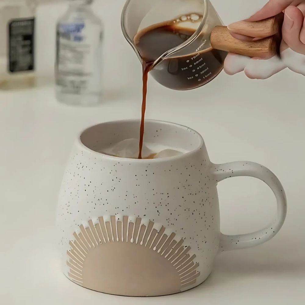 Keramikbecher 450 ml, warme Farbtöne