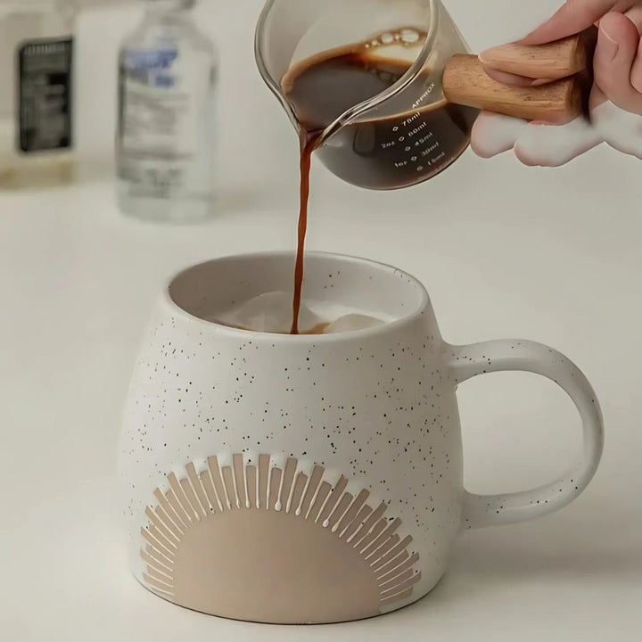 Keramikbecher 450 ml, warme Farbtöne