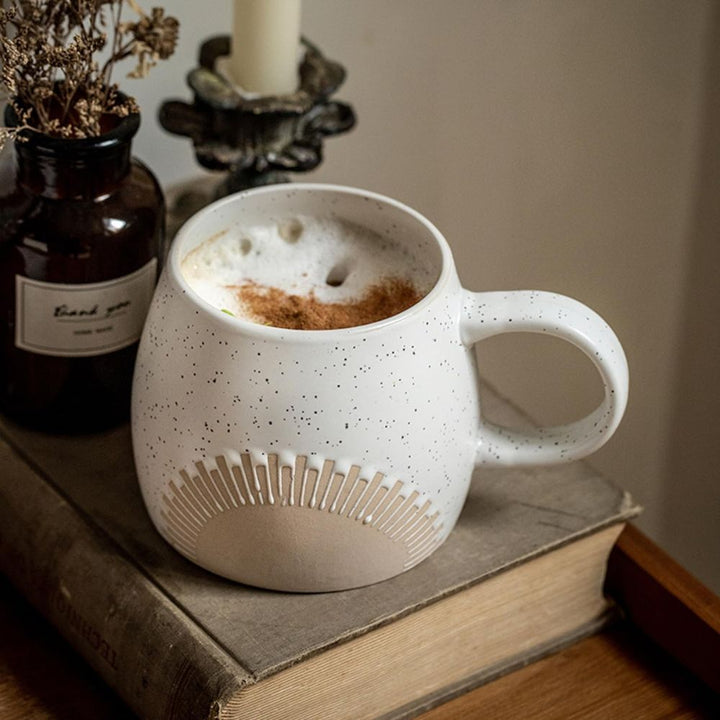 Keramikbecher 450 ml, warme Farbtöne