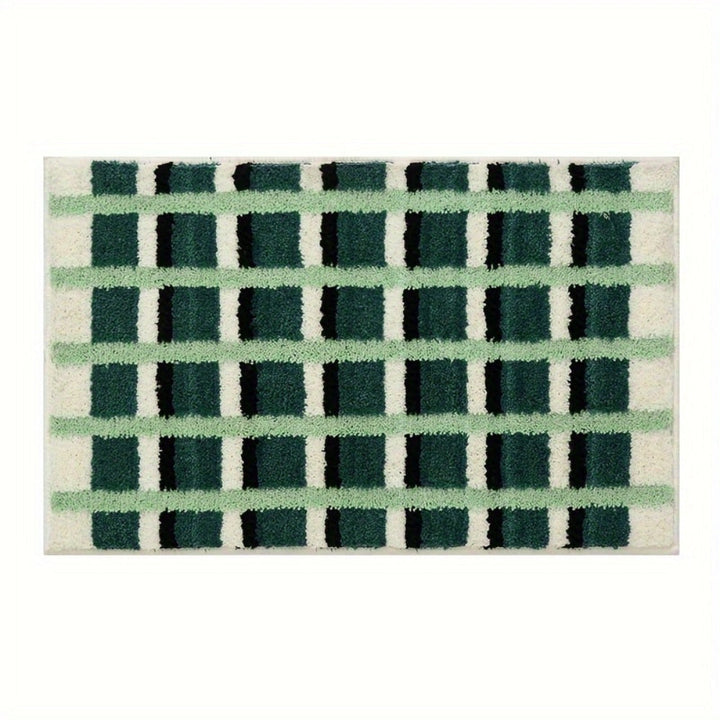 Geometrische Badematte in Moosgrün