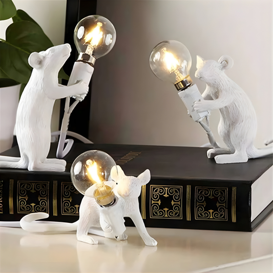 Mäuse Lampe Design – Moderne Tischlampe mit Mausfigur | Dekolampe für Wohnzimmer & Büro
