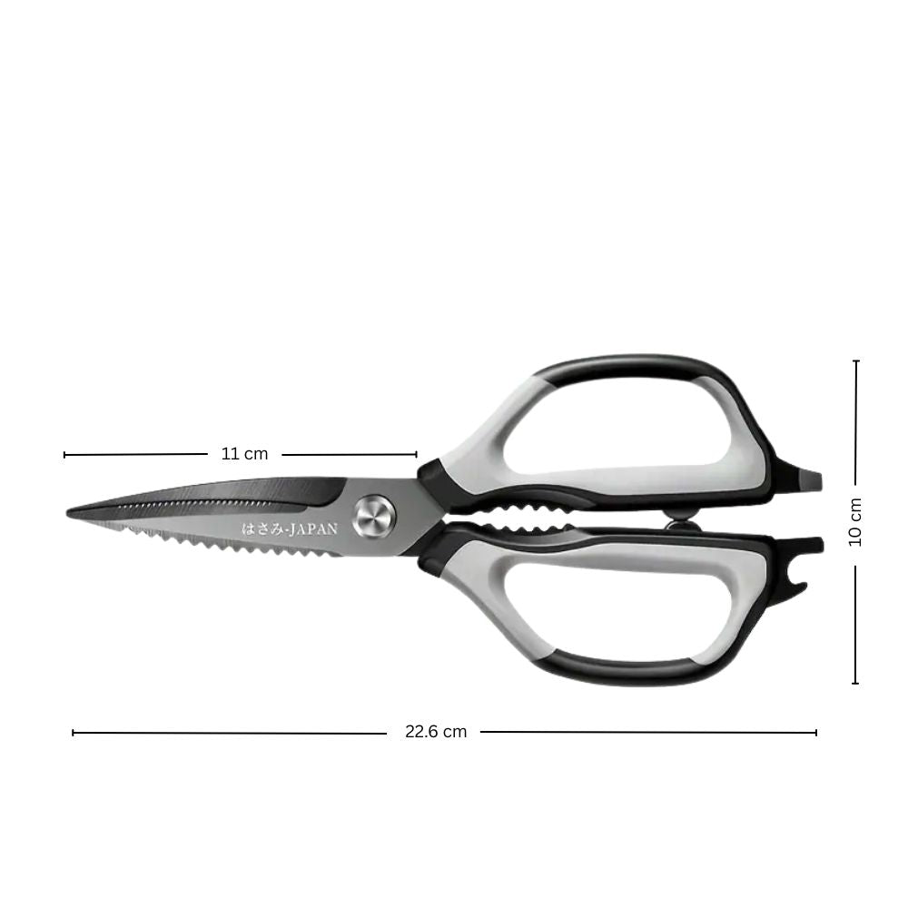 Küchenschere aus Stahl mit profiliertem Griff