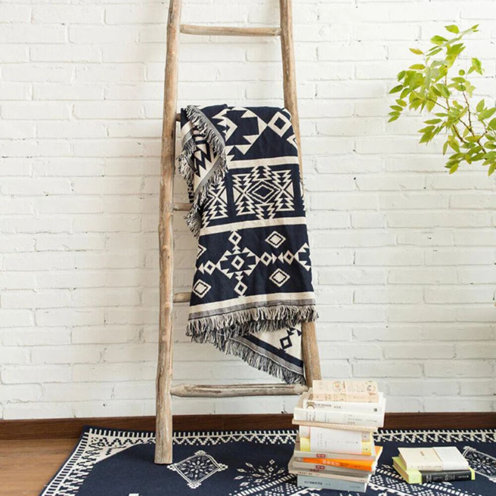Wendbare Boho-Decke mit Labyrinthmuster