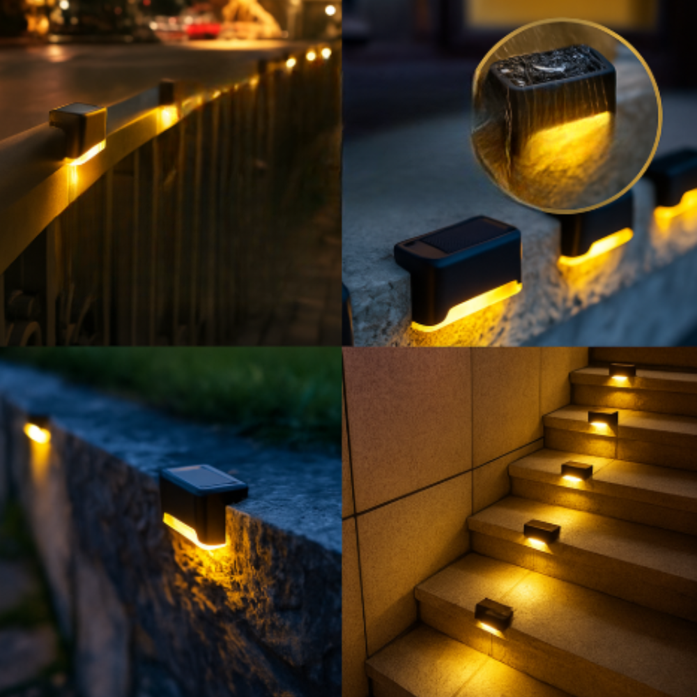 NooraLite | Solar LED Stufenlicht Außen – Warmweiß, Wetterfest &amp; Einfach zu Montieren