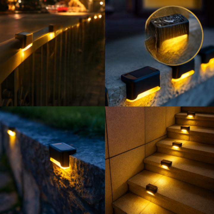 NooraLite | Solar LED Stufenlicht Außen – Warmweiß, Wetterfest &amp; Einfach zu Montieren